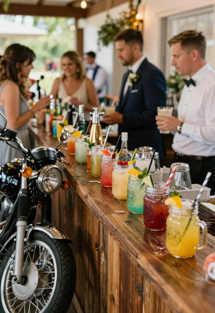 15 Motorcycle Wedding Ideas That Add Adventure To I Do - 14. Unique Motorcycle Themed Cocktails 1