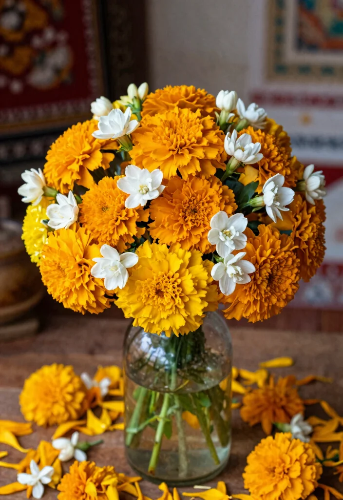 16 Roka Decoration Ideas That Shine With Tradition - 1. Eco-Friendly Floral Arrangements 1