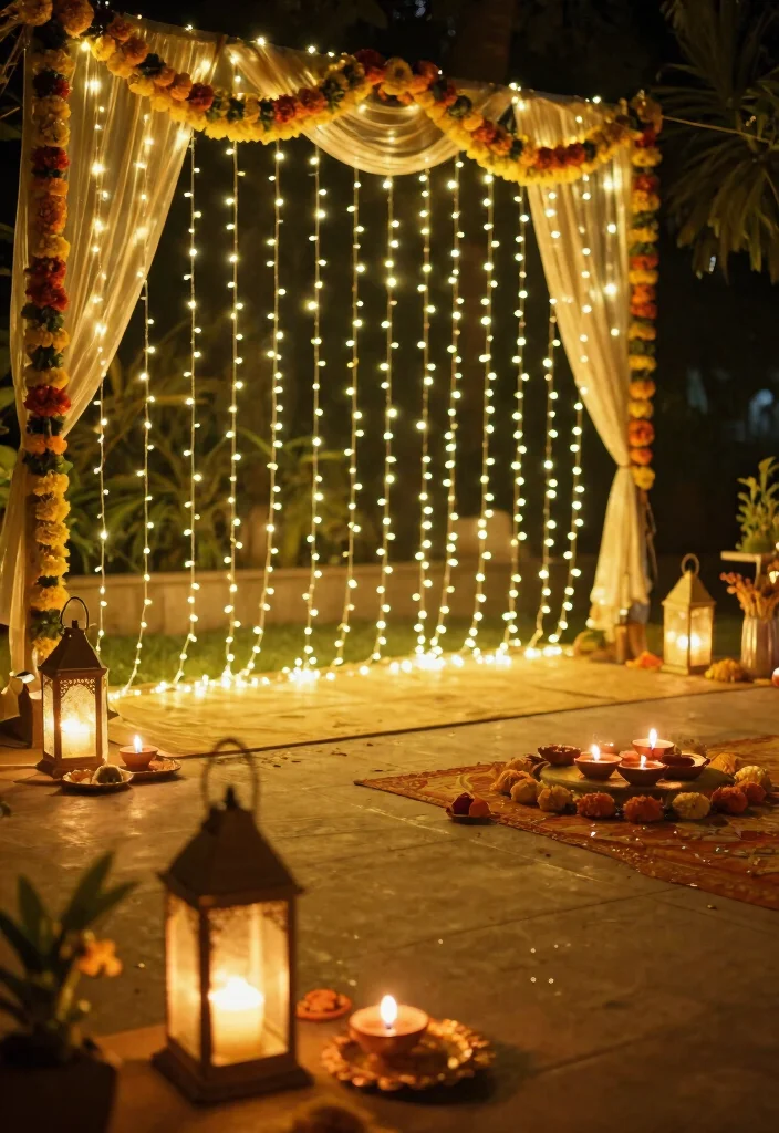 16 Roka Decoration Ideas That Shine With Tradition - 11. Eco-Friendly Lighting 1