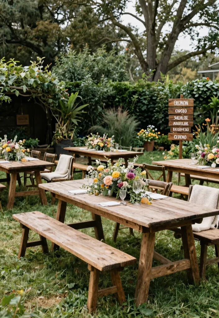 16 Wedding Decor Ideas Outdoor And Dreamy - 4. Rustic Wooden Elements 1
