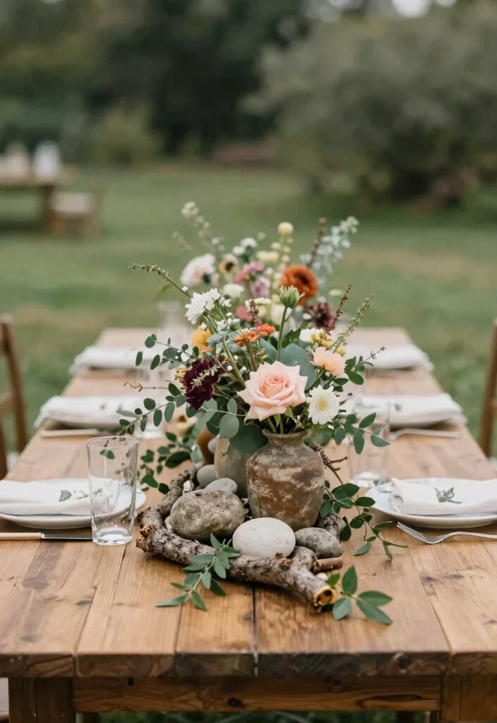 16 Wedding Decor Ideas Outdoor And Dreamy - 9. Nature-Inspired Centerpieces 1