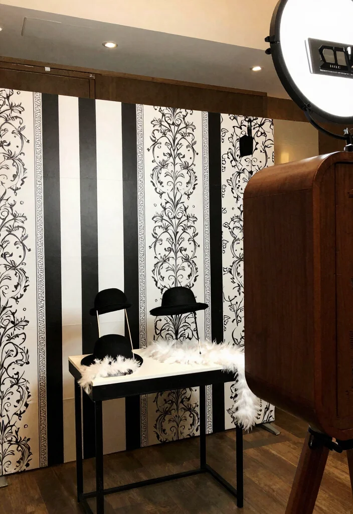 17 Black And White Wedding Ideas That Feel Modern - 13. Chic Photo Booth 1