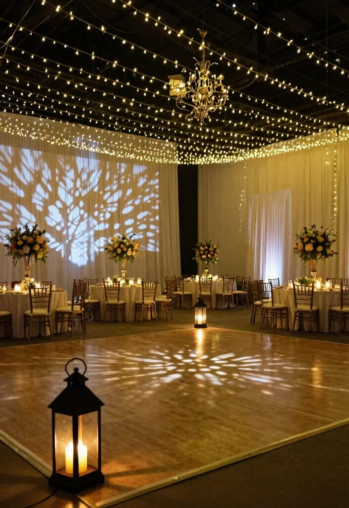 17 Black And White Wedding Ideas That Feel Modern - 17. Unique Lighting Effects 1