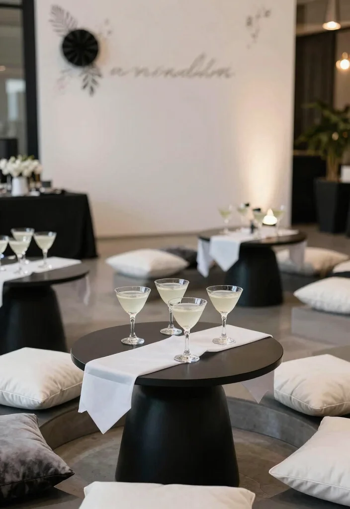 17 Black And White Wedding Ideas That Feel Modern - 9. Stylish Cocktail Hour 1