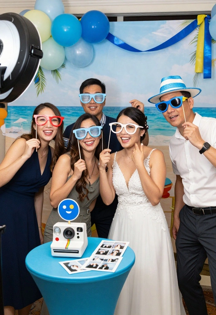 17 Blue Wedding Ideas That Add Something Truly Special - 13. Blue Photo Booth Props 1