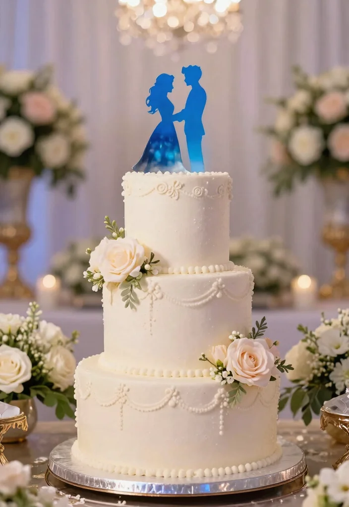 17 Blue Wedding Ideas That Add Something Truly Special - 17. Blue Cake Toppers 1