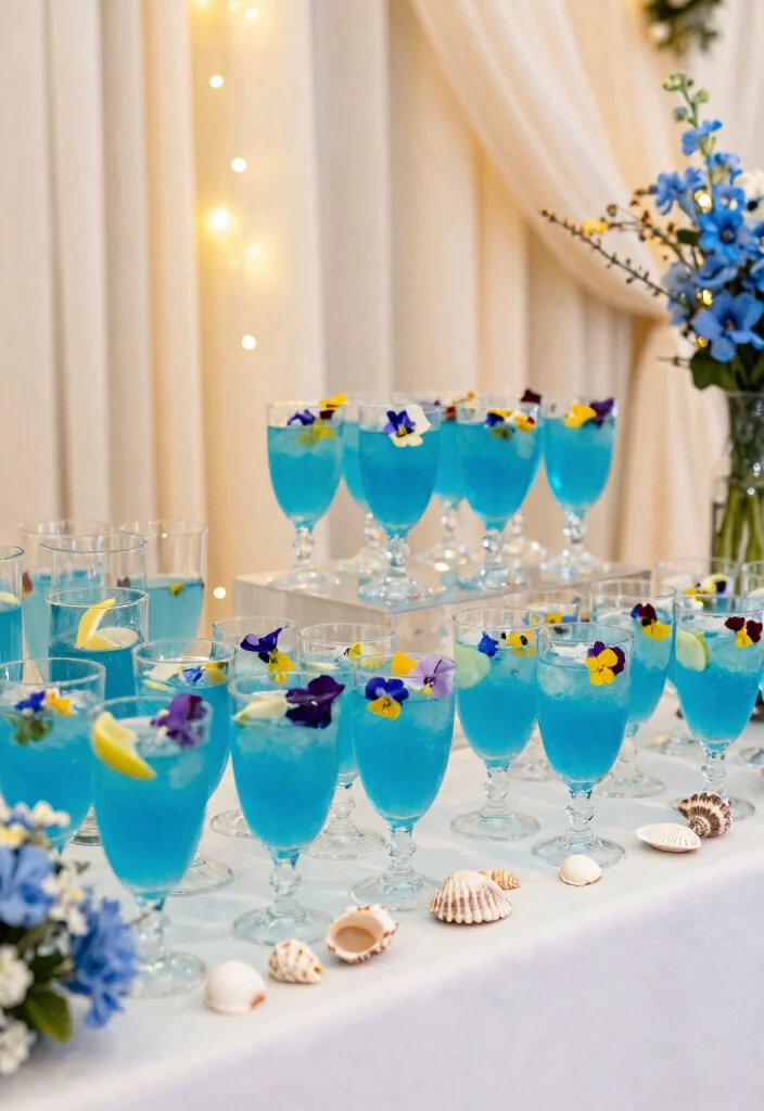 17 Blue Wedding Ideas That Add Something Truly Special - 8. Blue Drink Station 1