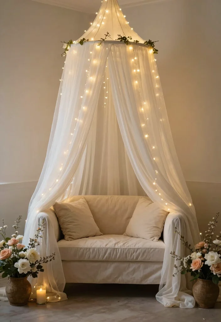 17 Bride Room Decoration Ideas For Stunning Photos - 10. Dreamy Canopy 1