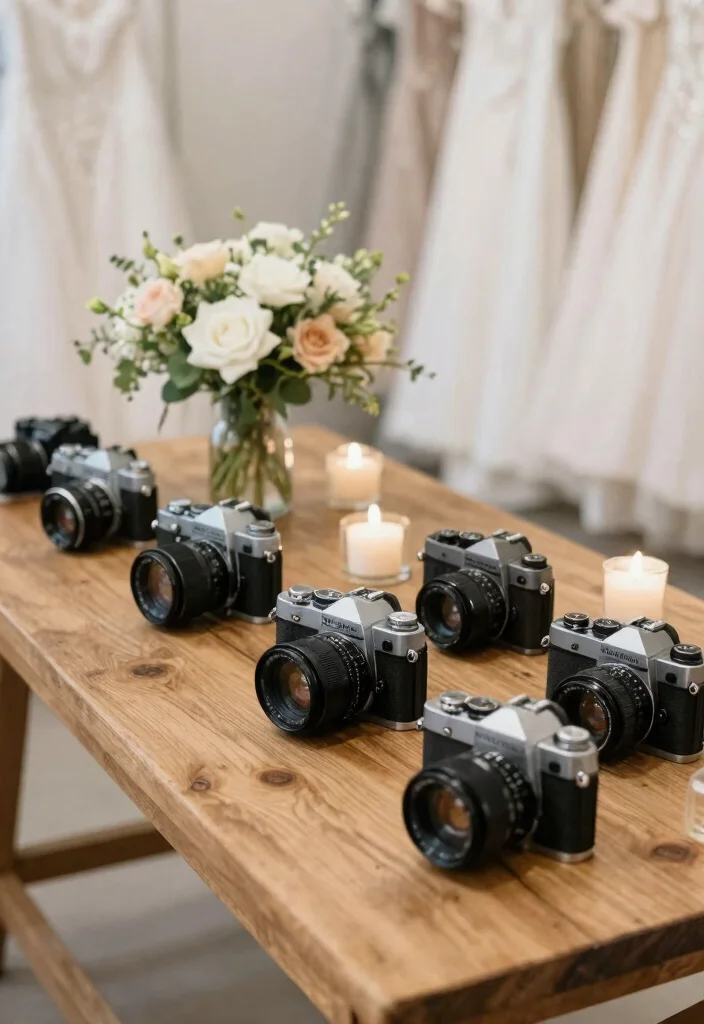17 Bride Room Decoration Ideas For Stunning Photos - 14. Vintage Camera Display 1