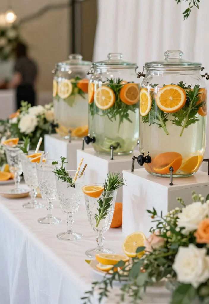 17 Bride Room Decoration Ideas For Stunning Photos - 15. Refreshing Beverages Setup 1