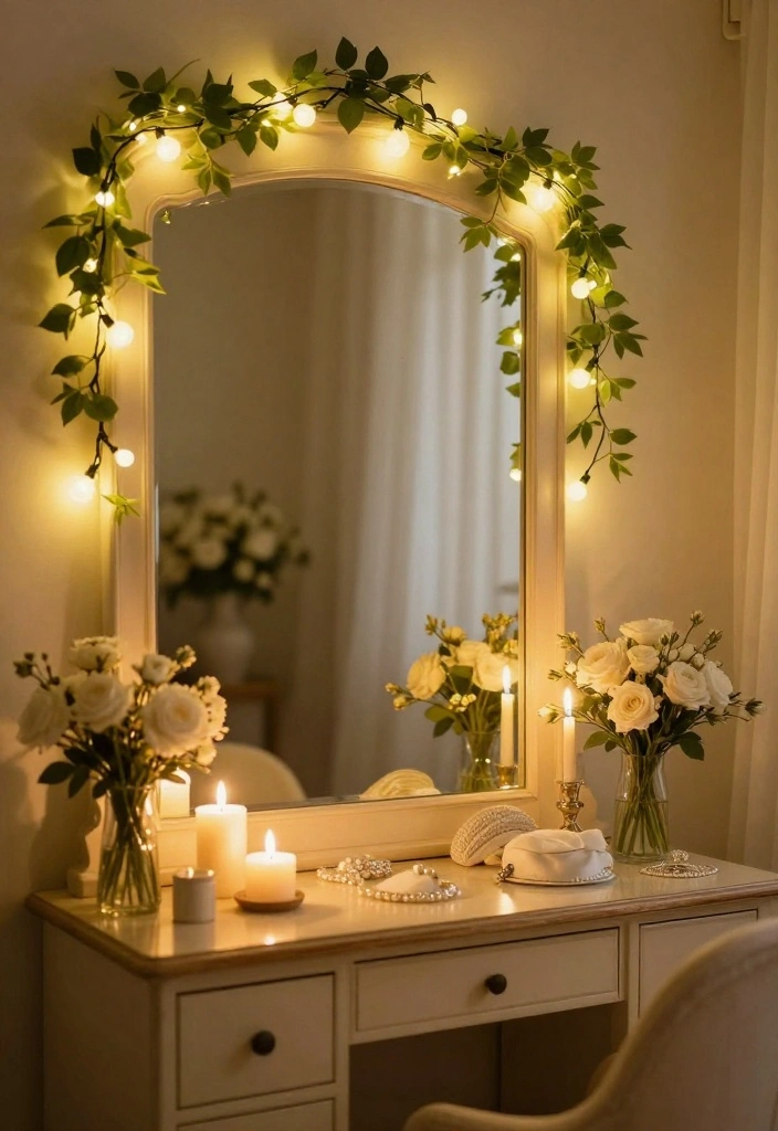 17 Bride Room Decoration Ideas For Stunning Photos - 3. Dreamy Lighting 1