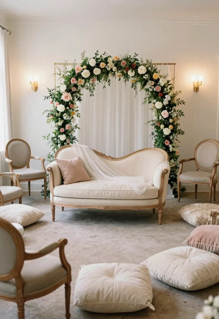 17 Bride Room Decoration Ideas For Stunning Photos - 6. Elegant Seating 1