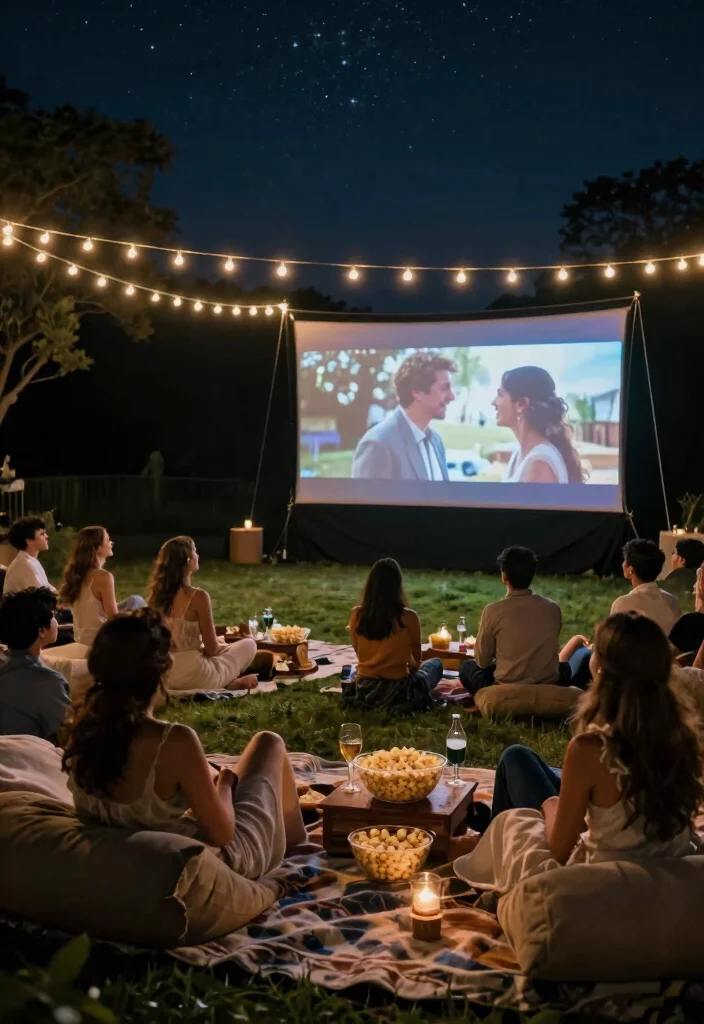 17 Casual Wedding Ideas That Feel Relaxed and Romantic - 12. Outdoor Movie Night 1