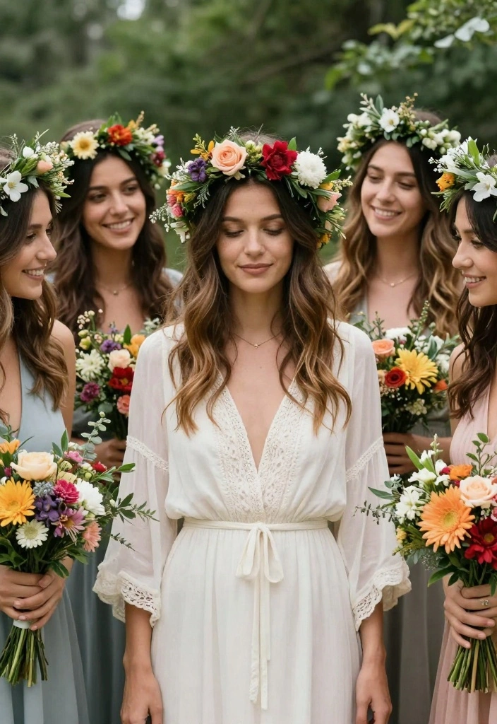 17 Casual Wedding Ideas That Feel Relaxed and Romantic - 15. Flower Crown Inspirations 1
