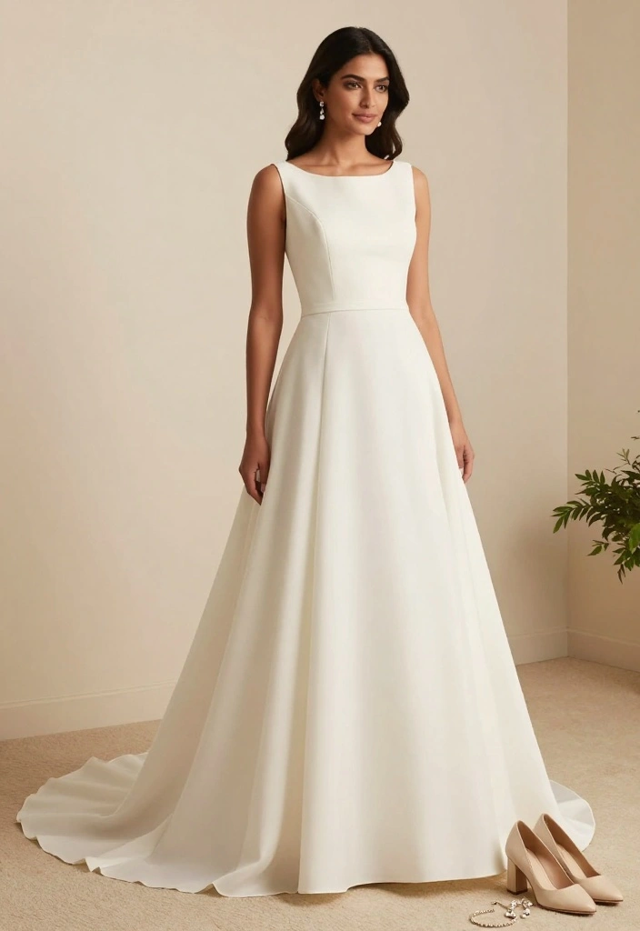 17 Courthouse Wedding Dress Ideas That Feel Chic - 2. Classic A-Line Dress 1
