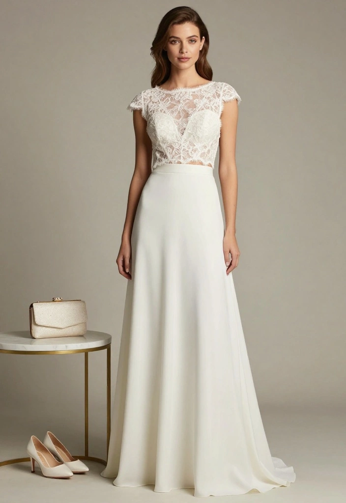 17 Courthouse Wedding Dress Ideas That Feel Chic - 4. Two-Piece Set 1