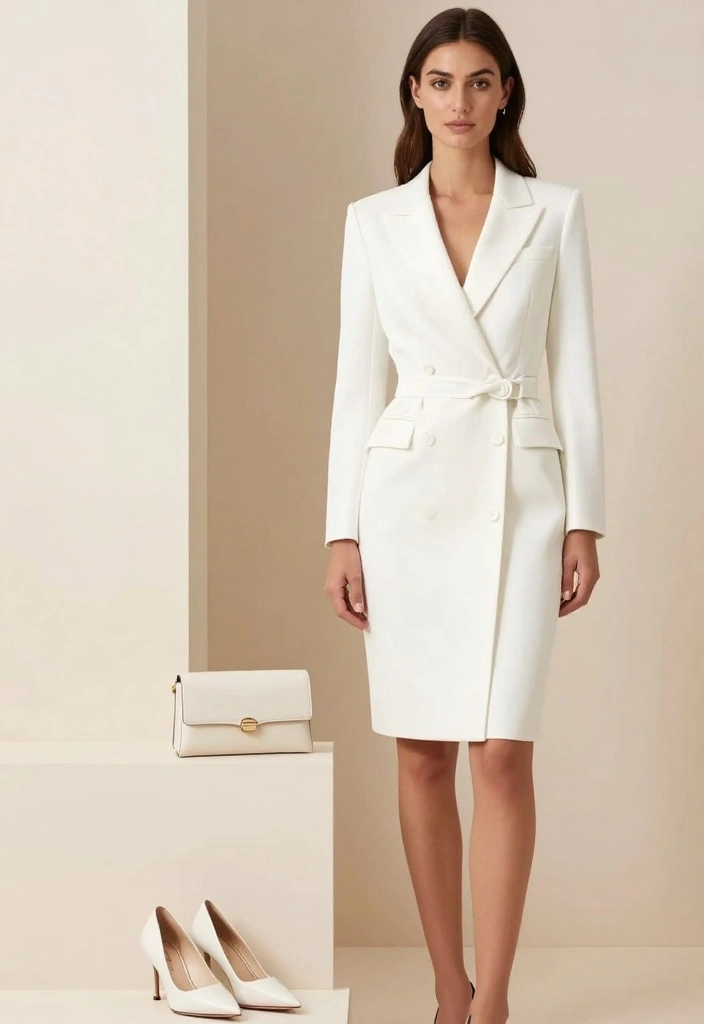 17 Courthouse Wedding Dress Ideas That Feel Chic - 6. Chic Blazer Dress 1