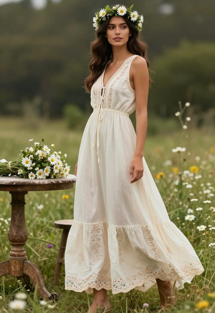 17 Courthouse Wedding Dress Ideas That Feel Chic - 7. Beautiful Bohemian Maxi Dress 1
