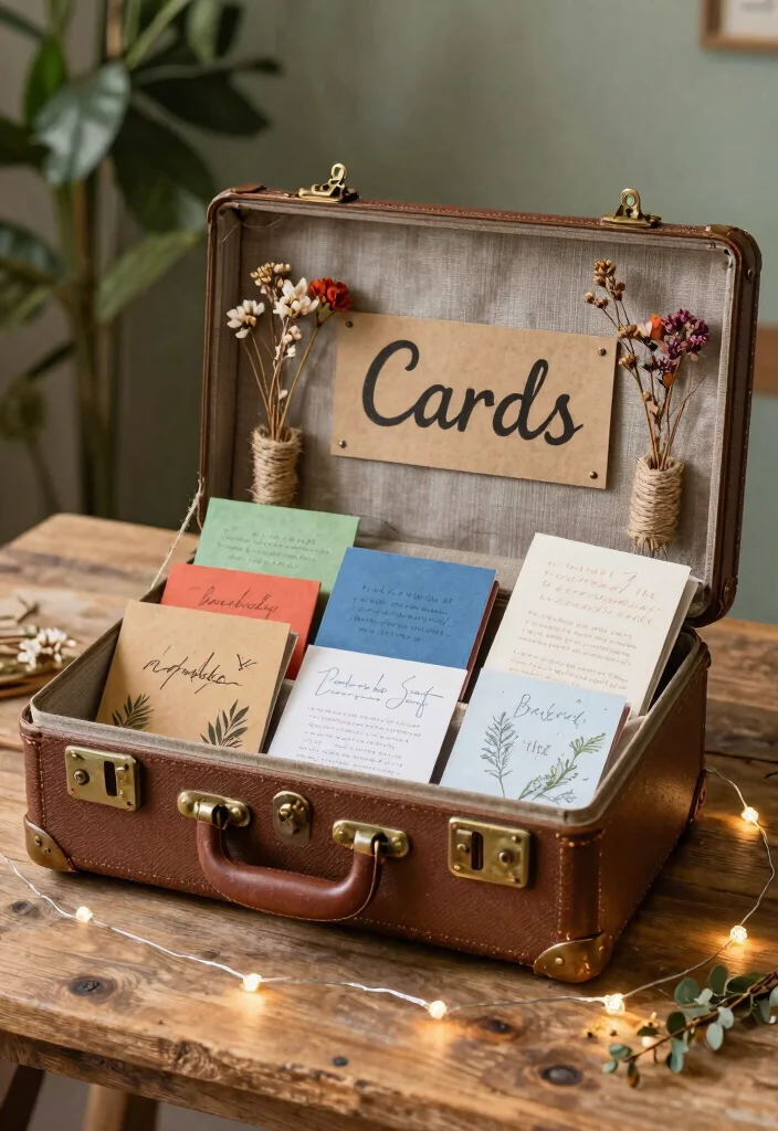 17 Graduation Party Card Box Ideas That Stand Out - 1. Upcycled Suitcase Card Box 1