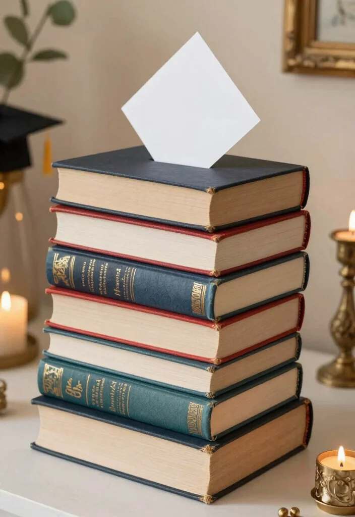 17 Graduation Party Card Box Ideas That Stand Out - 13. Vintage Book Card Box 1