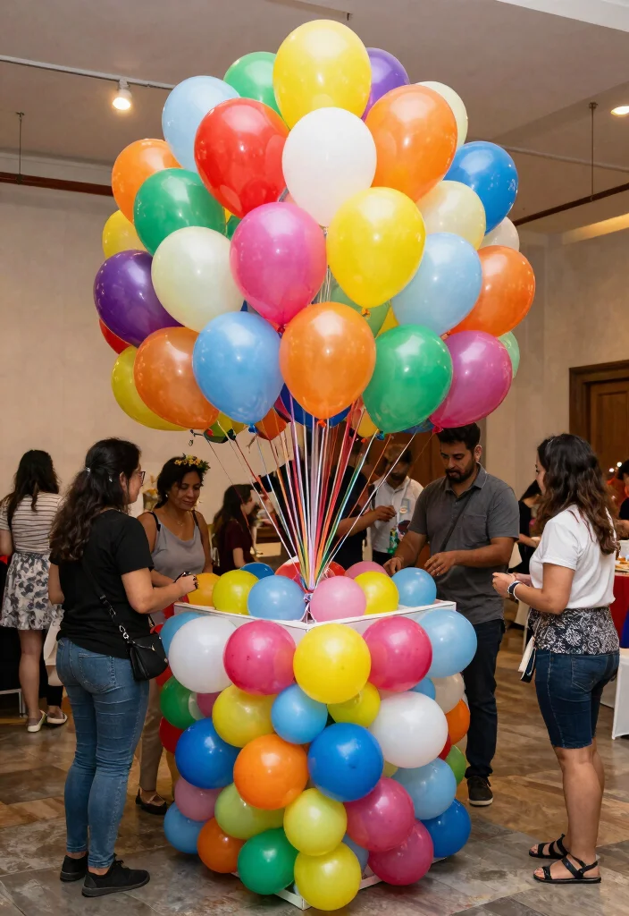 17 Graduation Party Card Box Ideas That Stand Out - 7. Colorful Balloon Card Box 1