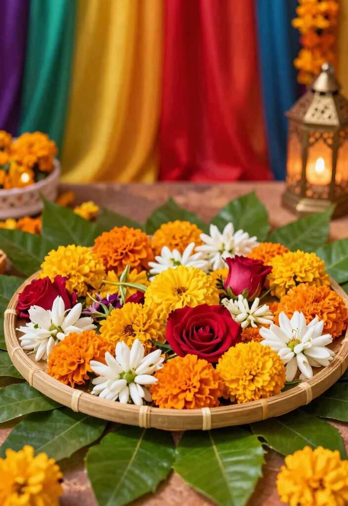 17 Haldi Plate Decoration Ideas For Vibrant Ceremonies - 1. Floral Fantasy 1