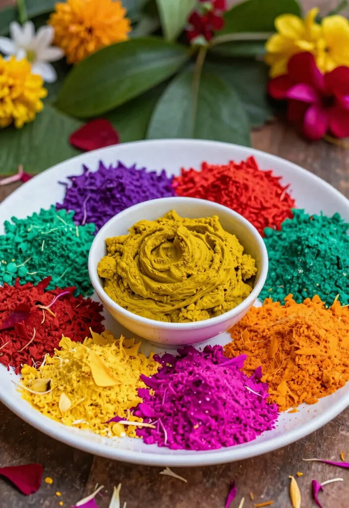 17 Haldi Plate Decoration Ideas For Vibrant Ceremonies - 10. Color Palette Play 1