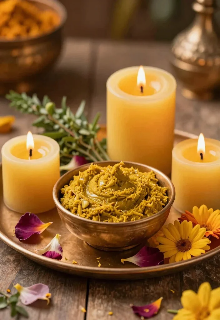17 Haldi Plate Decoration Ideas For Vibrant Ceremonies - 14. Celebratory Candles 1