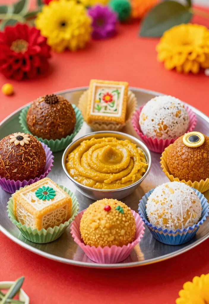 17 Haldi Plate Decoration Ideas For Vibrant Ceremonies - 16. Sweet Treats 1