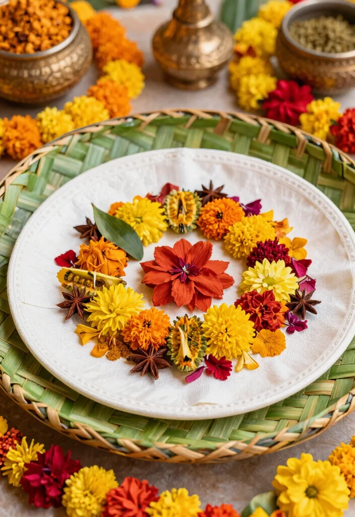 17 Haldi Plate Decoration Ideas For Vibrant Ceremonies - 17. Layered Textures 1