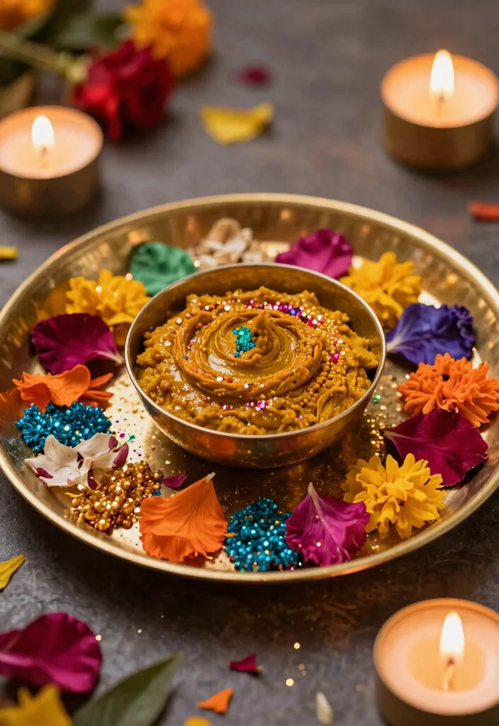 17 Haldi Plate Decoration Ideas For Vibrant Ceremonies - 5. Sparkly Accents 1