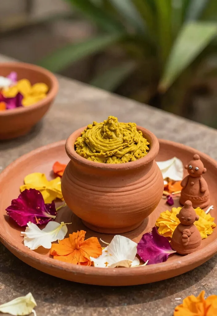 17 Haldi Plate Decoration Ideas For Vibrant Ceremonies - 6. Terracotta Charm 1
