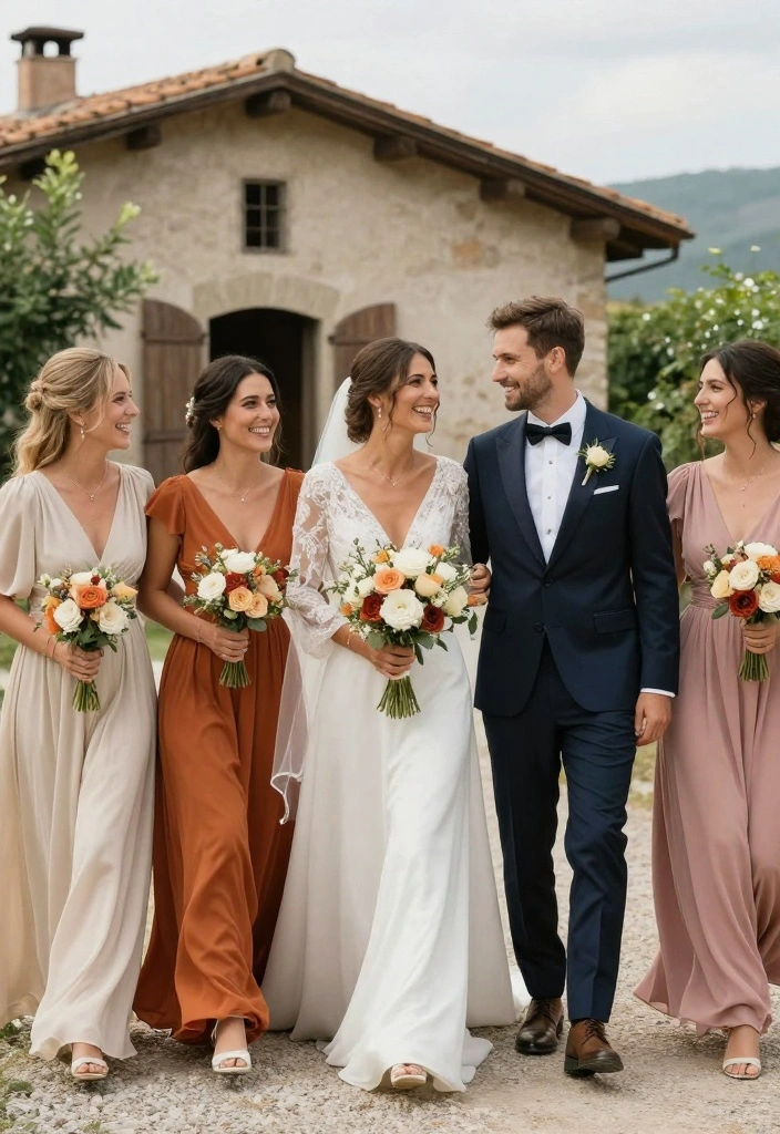17 Italian Wedding Ideas Full Of Flavor And Elegance - 17. Stunning Bridal Party Attire 1