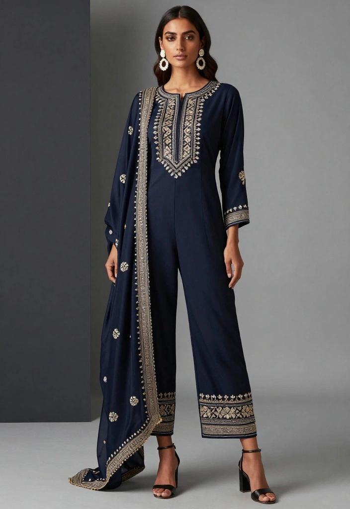 17 Nikah Dress Ideas For Timeless Elegance - 11. Modern Jumpsuit with Traditional Elements 1