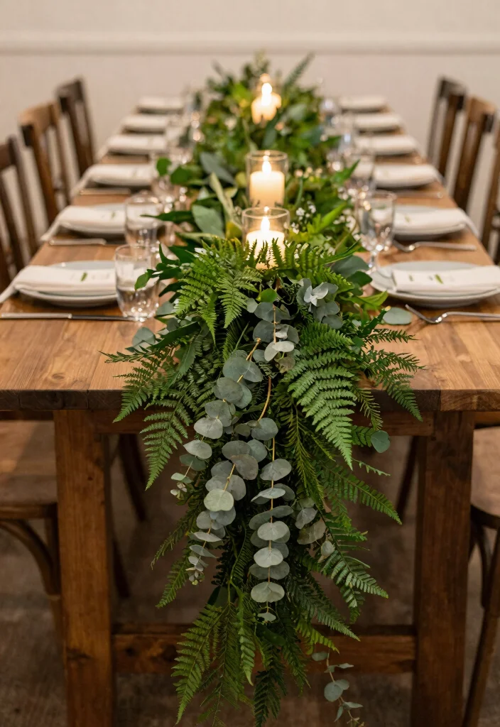17 Rehearsal Dinner Table Decorations Ideas Guests Will Remember - 17. Sustainable Foliage Decor 1