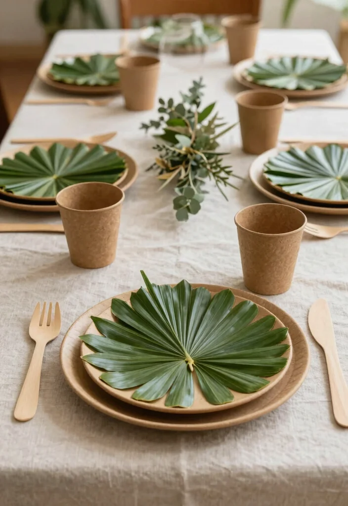 17 Rehearsal Dinner Table Decorations Ideas Guests Will Remember - 2. Biodegradable Tableware 1
