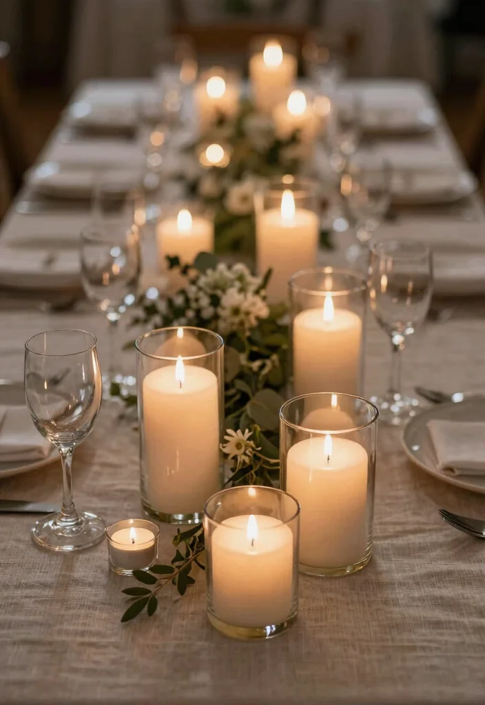 17 Rehearsal Dinner Table Decorations Ideas Guests Will Remember - 7. Sustainable Candles 1