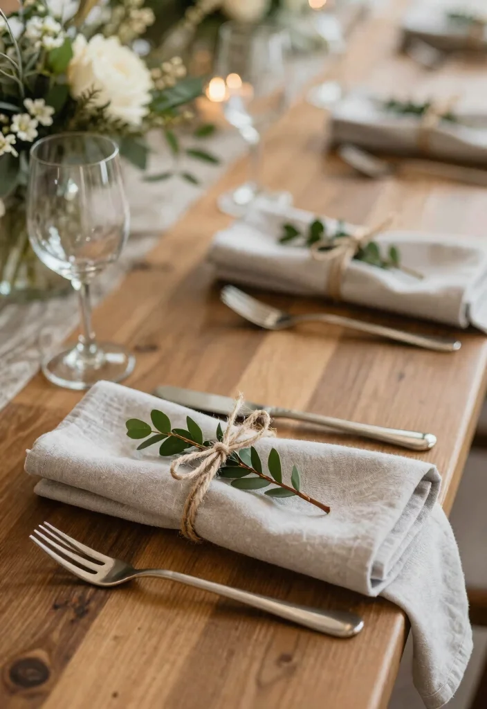 17 Rehearsal Dinner Table Decorations Ideas Guests Will Remember - 9. Reusable Cloth Napkins 1