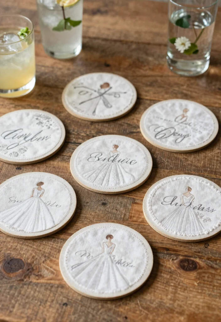 17 Repurposed Wedding Dress Ideas That Keep Memories Alive - 11. Creative Coasters 1