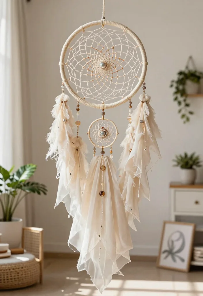 17 Repurposed Wedding Dress Ideas That Keep Memories Alive - 15. Decorative Dream Catcher 1