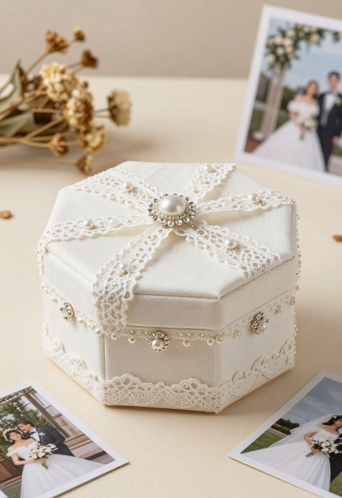 17 Repurposed Wedding Dress Ideas That Keep Memories Alive - 7. Wedding Dress Keepsake Box 1