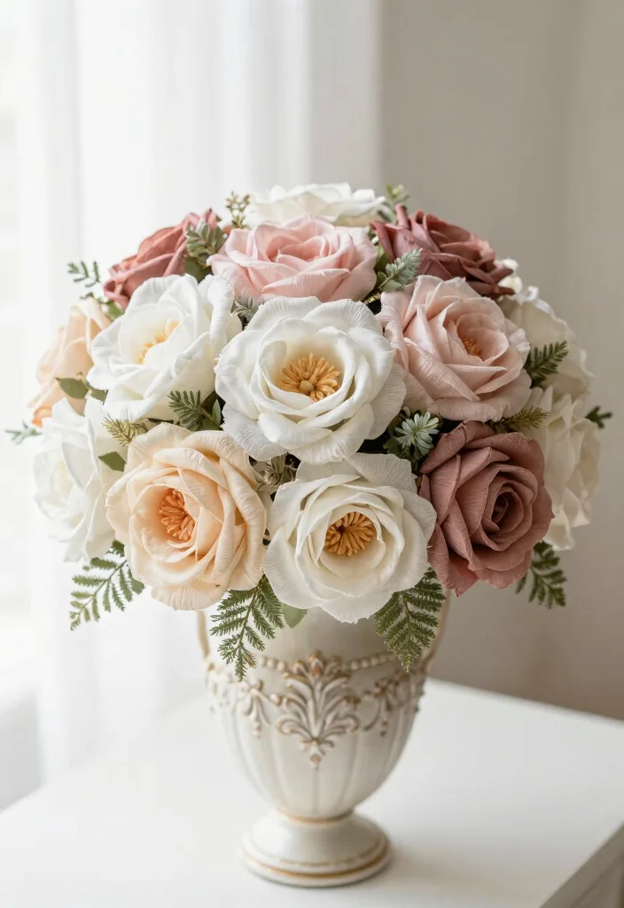 17 Repurposed Wedding Dress Ideas That Keep Memories Alive - 9. Unique Wedding Dress Bouquet 1