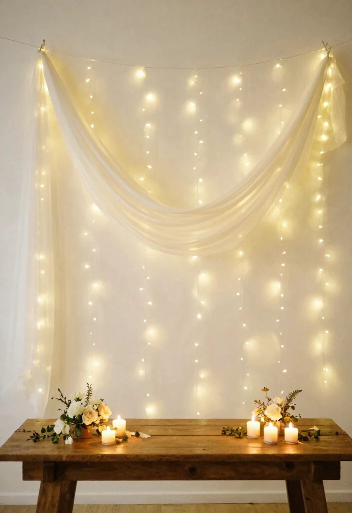 17 Wedding Decor Ideas on a Budget That Still Look Luxe - 1. Fairy Light Backdrops 1
