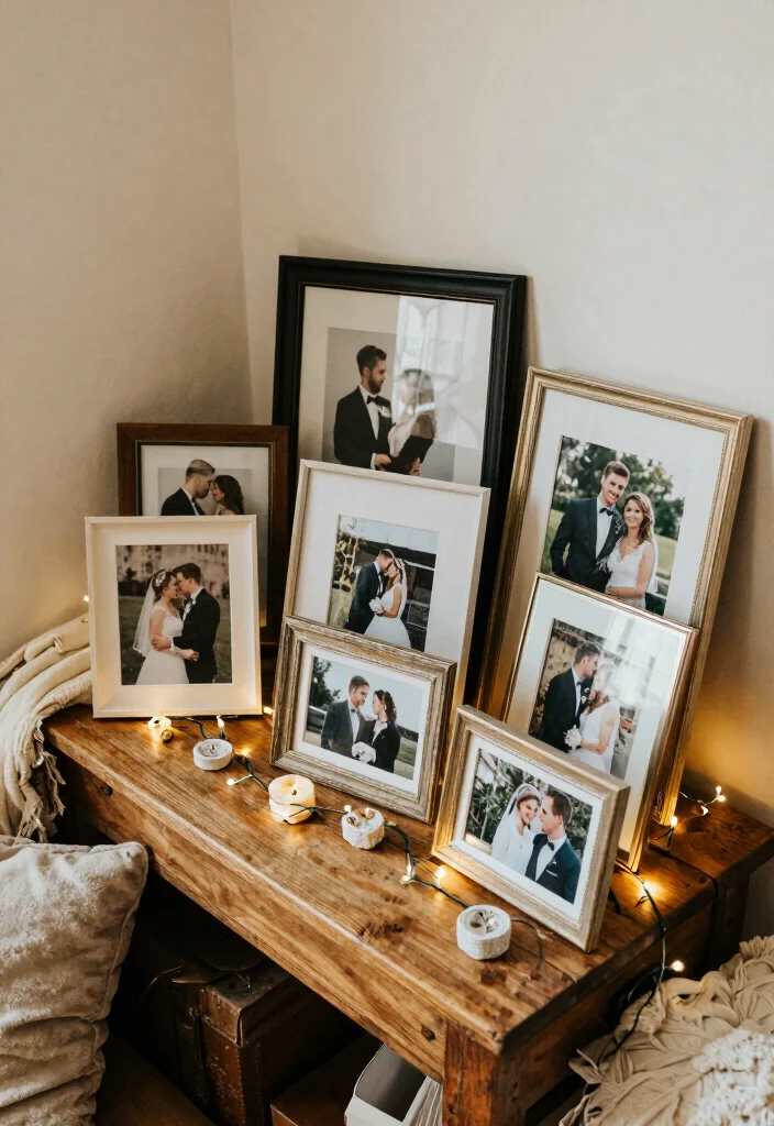 17 Wedding Decor Ideas on a Budget That Still Look Luxe - 10. Photo Display Corners 1