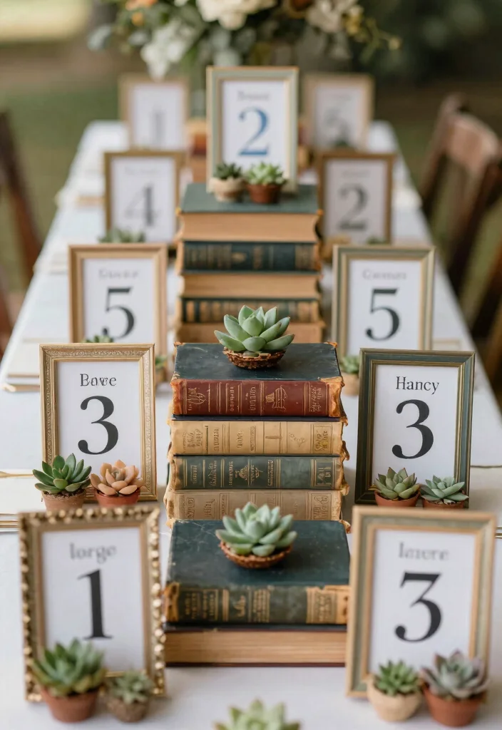 17 Wedding Decor Ideas on a Budget That Still Look Luxe - 14. Table Numbers with a Twist 1