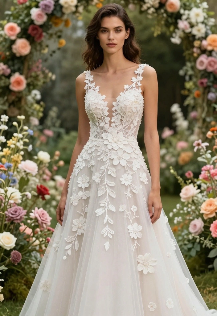 17 Wedding Dress Ideas That Inspire Every Bride - 11. Floral Embellishments 1