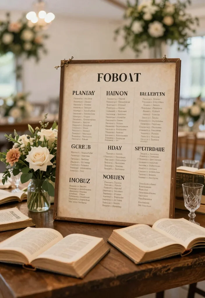 18 Bookish Wedding Ideas For Literature Lovers - 16. Storybook Guest Seating 1