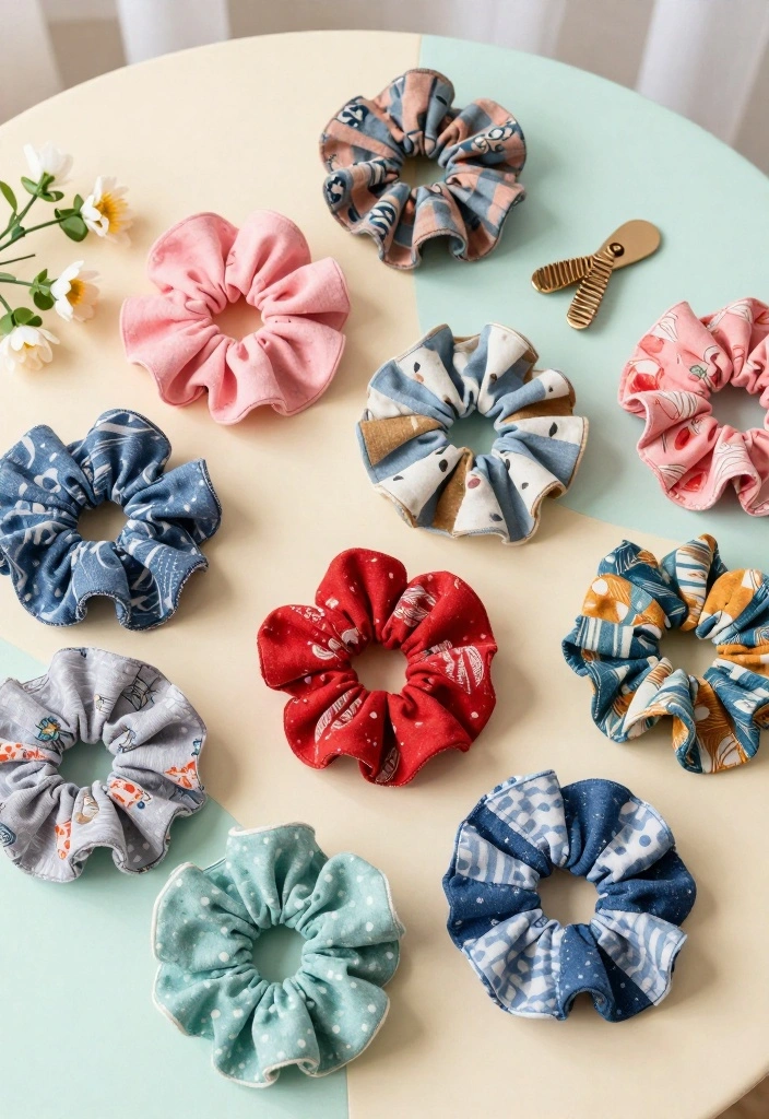 18 Bridesmaid Box Ideas That Make the Perfect Gift - 14. Upcycled Fabric Scrunchies 1