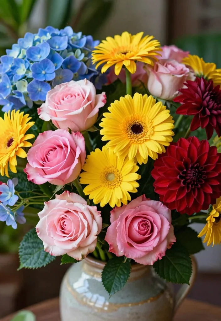 18 Colorful Wedding Ideas That Feel Joyful and Unique - 1. Rainbow-Inspired Floral Arrangements 1