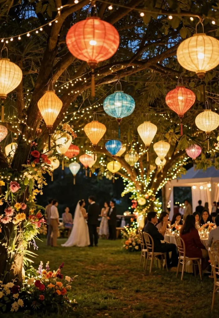 18 Colorful Wedding Ideas That Feel Joyful and Unique - 12. Brightly Colored Lanterns and Lights 1